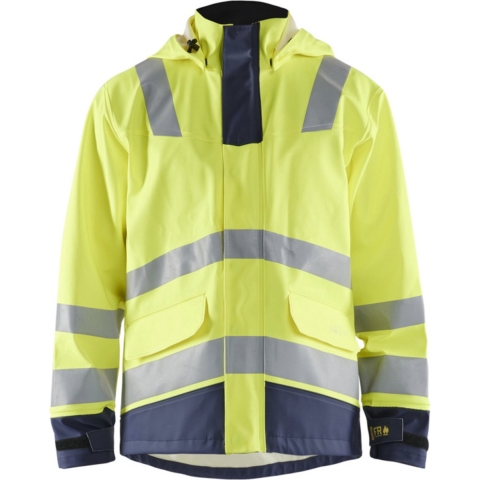 Blåkläder Vlamvertragende regenjas LEVEL 2 43132022 | High-Vis Geel/Marineblauw | Maat XL - 7330509783719
