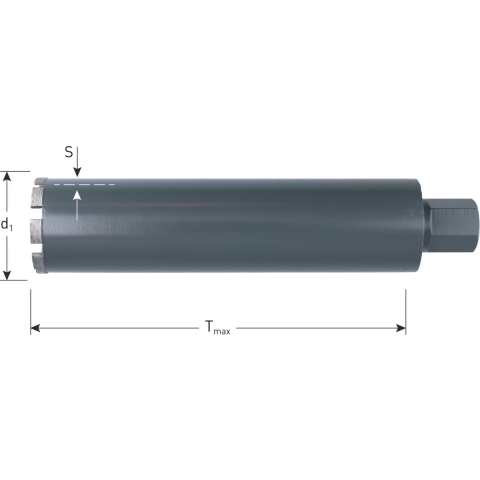 Rotec Diamantboor | Grijs | Droog | 1.1/4" | 10 Segm. | Ø132x300 - 776.1322