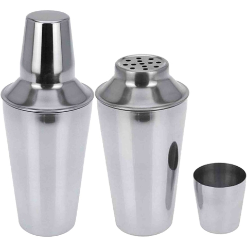 Cocktailshaker - 10x - zilver - RVS - 500 ml - cocktails maken - drank accessoires -