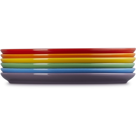 LE CREUSET - San Francisco - Ontbijtbord Coupe 22cm New Rainbow 6-dlg