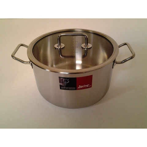 SPRING - Brigade Basic - Kookpan hoog met glasdeksel 24cm 6,50l
