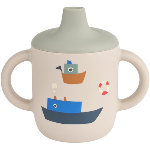 Liewood Drinkoefenbeker - Neil Sippy Cup - Silicone - Zeilen/San - Liewood - OneSize - Beker