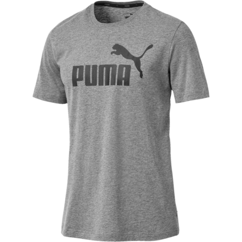 PUMA - Maat S - ESS Logo Tee - Medium Gray Heather - Mannen