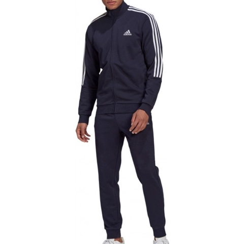 adidas Essentials 3-Stripes - Trainingspak Mannen - Normale pasvorm - Donker blauw - wit