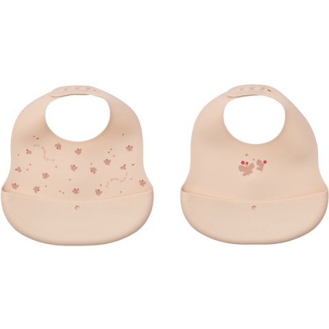 Liewood Slabbetjes - Silicone - 2-pack - Sintel - Mini Vlinderda - Liewood - OneSize - Slabbetjes
