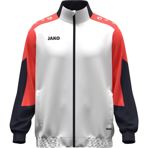 JAKO 9870 Geweven Jas Dynamic - Wit/Koraal/Marine - L