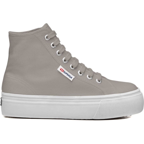 Superga 2708 HI Top Cotton Dameslaarzen Grijs Colomba/Wit Avorio