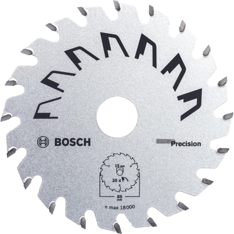 Bosch Accessories Precision 2609256D81 Hardmetaal-cirkelzaagblad 85 x 15 mm Aantal tanden: 20 1 stuk(s)