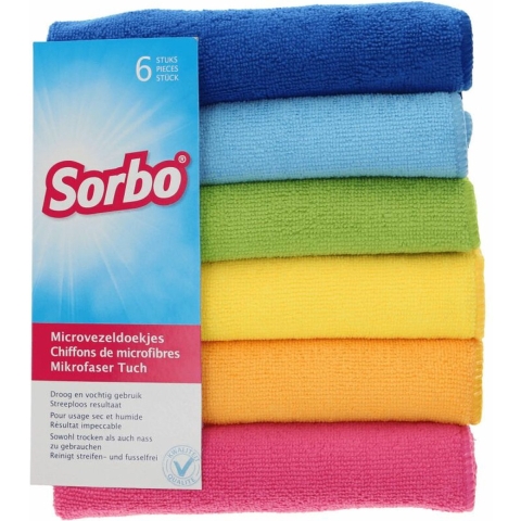 30x Sorbo Microvezeldoeken Trendy Colors 40 x 40 cm 6 stuks