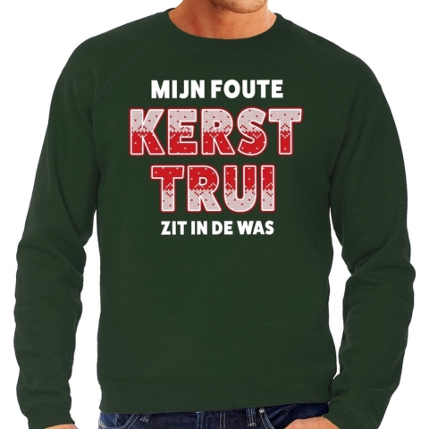 Foute Kersttrui zit in de was - groen - heren - kerstborrel kantoor 2XL (56) -