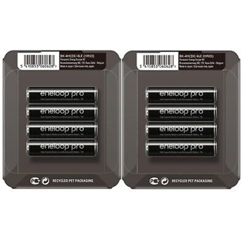 Voordeelpak 8 x AAA Panasonic Eneloop Pro oplaadbare batterijen - 930mAh