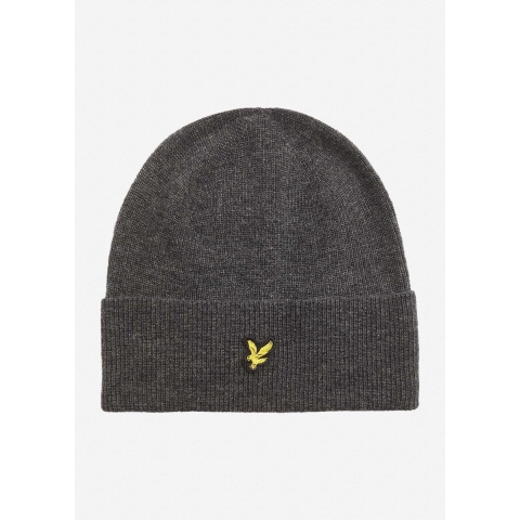 Lyle & Scott Lamswol Blend Beanie - Grijs