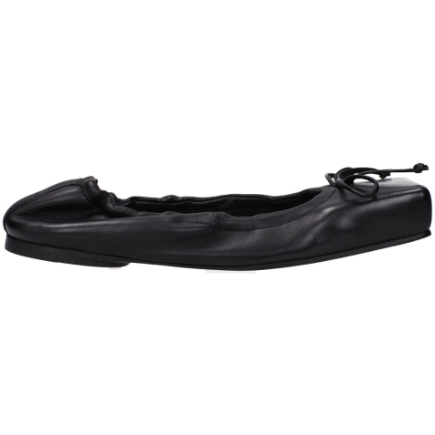 Leren Ballett flats met Strikdetail