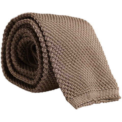 Bruine Zijden Verstelbare Stropdas