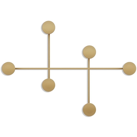 CaliCosy Kapstok voor aan de muur met 6 haken in zwart metaal h60 cm dama