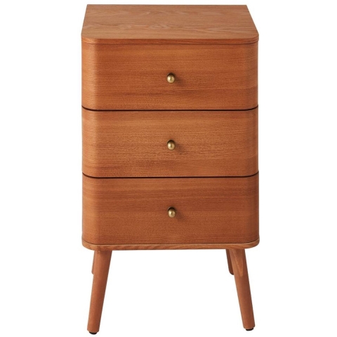 CaliCosy Nachtkastje met 3 lades en afgeronde fronten h71 cm karl