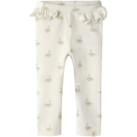 Lil' Atelier Leggings - Noos - Rib - NbfGavo - Pastel Perkament/ - Lil Atelier - 74 - Leggings