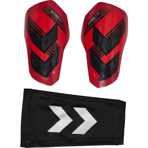 Hummel Scheenbeschermers - HmlShin Guards Hyper Fit - Rood/Zwart - Hummel Teamsport - L - Large - Scheenbeschermers