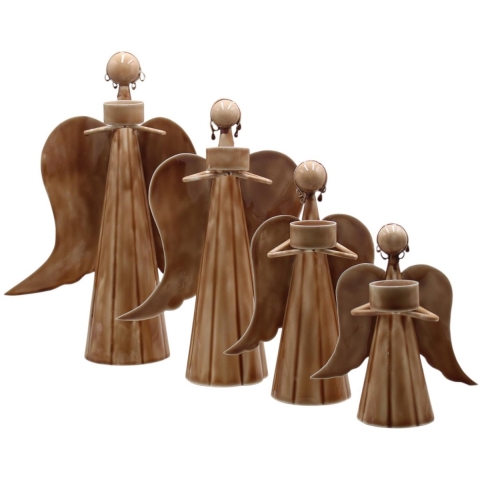 Engel met theelichthouder 13x11x17,5cm