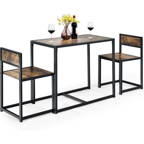 Coast 3-Delige Eetkamerset Bar Tafel Set Keuken Tafel + 2 Stoelen Antiek