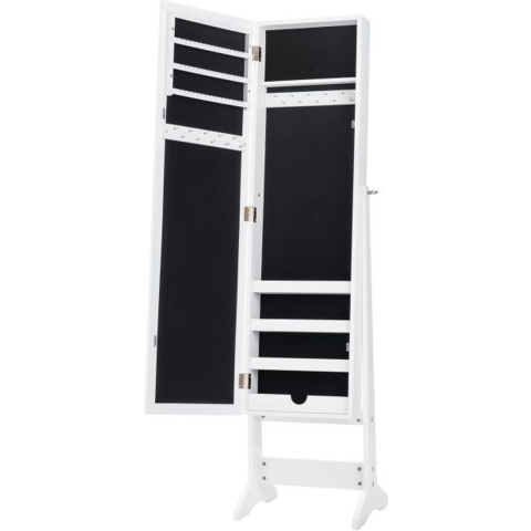 Coast 2-in-1 Sieradenkast Met Spiegel - Kantelbaar - 35 x 30 x 144 cm - Wit