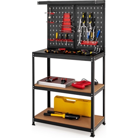 Coast Gereedschapsopslag Werkbank met Ophangbord & 2 Onderste Planken - 81 x 41 x 155 cm