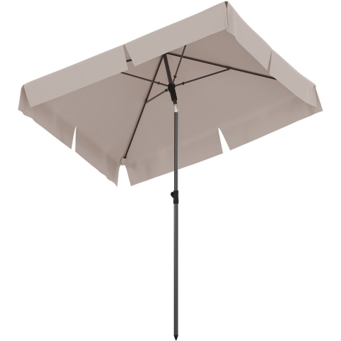 LifeGoods Parasol - Balkonparasol - 200x125cm - 30° Kantelbaar - Waterdicht - met Hoes - Taupe