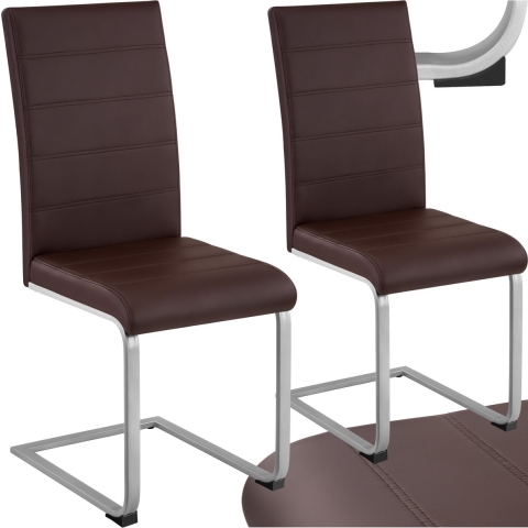 tectake® - set van 2 eetkamerstoelen Bettina bruin - 402552