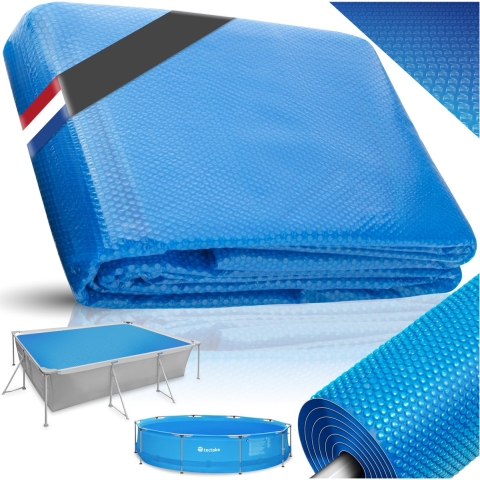 tectake - Zwembadafdekking zonnefolie blauw rechthoekig 220 x 450 cm - 403103