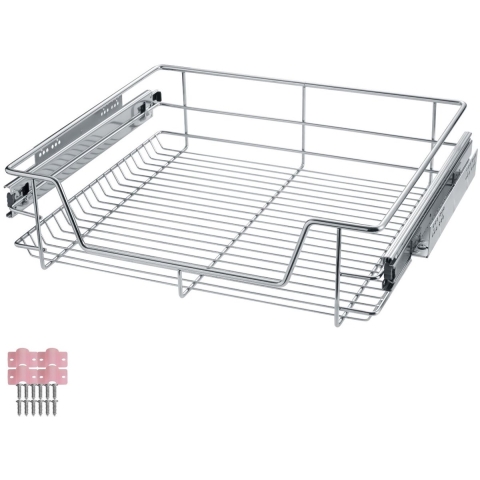 tectake® - Uitschuifbaar Telescopisch keukenrek - voor o.a. keukenkast - 60 cm breed - 402017