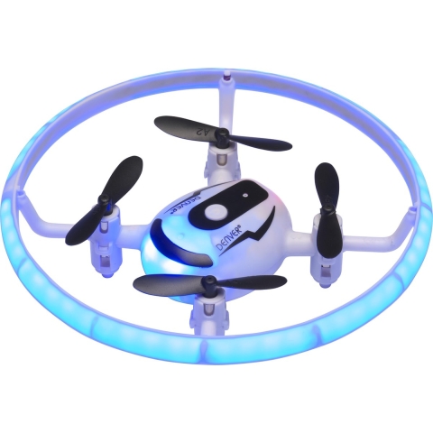 Denver Mini Drone voor Kinderen en Volwassenen - 30m Bereik - Gyro Functie - LED Licht - DRO121 - Zwart/Wit