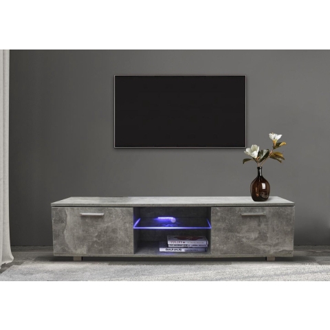TV meubel TV kast Tenus met LED verlichting industrieel grijs beton design
