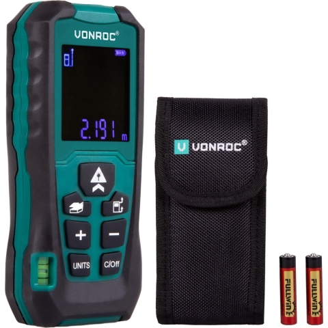 VONROC Laser afstandsmeter – 60 meter bereik – Aanpasbare meetreferentie