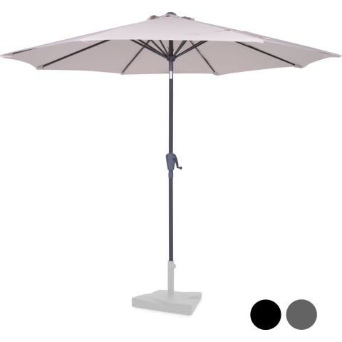 VONROC Premium Stokparasol Recanati Ø300cm – Incl. beschermhoes - Ronde parasol - Kantelbaar – UV werend doek - Beige