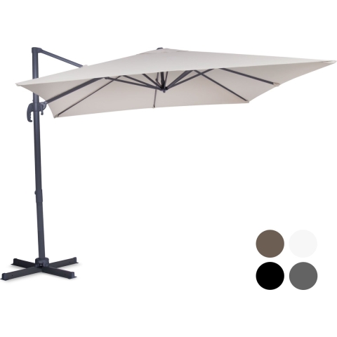 VONROC Zweefparasol Pisogne – Kantelbaar & 360° Draaibaar – 300 x 300 x 260 cm – Beige