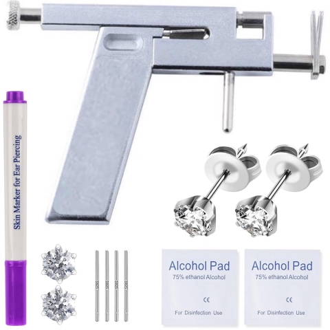 Oorbel schieter set - Metaal - Incl. Studs - Piercing - Kit - Gun - Oorpiercing - Pistool - Naald - Gaatjes schieter - Tang