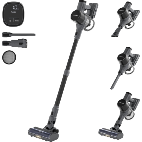 Vapore Steelstofzuiger Draadloos - 47 Minuten Accuduur - 350W - Snoerloze Stofzuiger - Zonder Zak - Op Accu - Vacuum Cleaner - Kruimeldief - Draadloze Steelstofzuiger - Zwart