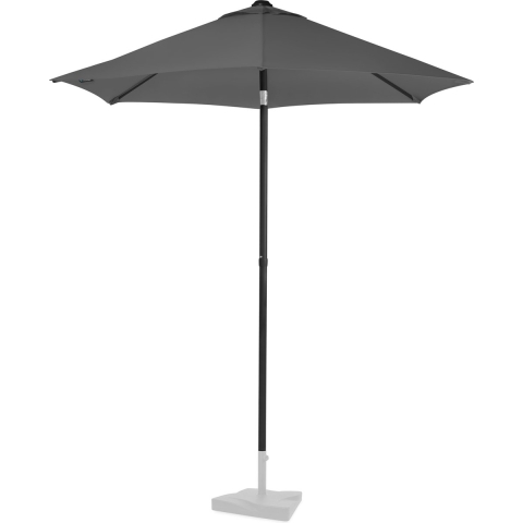 VONROC Premium Parasol Torbole – Ø200cm - Duurzame stokparasol – UV werend doek - Grijs – Incl. beschermhoes