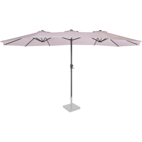 VONROC Parasol – Dubbele Parasol & Incl. Beschermhoes – 460 x 270 x 252 cm – Beige