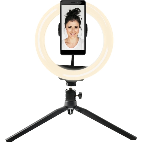 Denver RLS801 Ring Light met Statief - 8 inch Tiktok Lamp met Telefoonhouder - Ringlamp 19cm Hoog