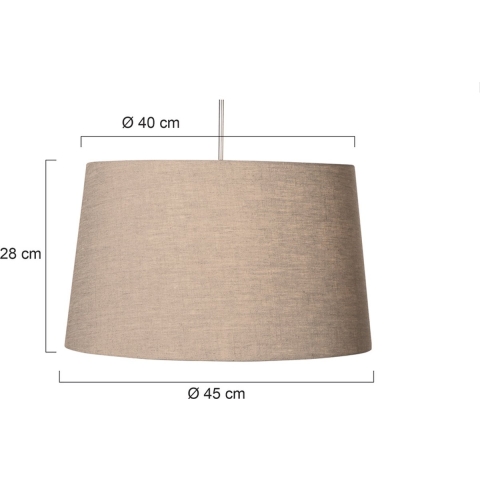 Steinhauer - Lampenkap K1001R - Ø45 cm - Linnen Grijs - Cilindervorm - E27 Fitting - Tijdloos Design - Geschikt voor Staande en Hanglampen