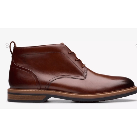 Clarks Heren Bottine Aldwin Chukka | Cognac | Maat: 43