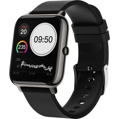 MAOO AMPLIFY Smartwatch - Incl. screenprotector – Hartslag, bloeddruk, bloedsaturatie, slaap, afstand – Stappenteller – Smartwatch heren – Smartwatch dames – Horloge – Kerstcadeau - Zwart