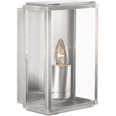 Searchlight Box - buiten wandverlichting - 16 x 25 cm - IP44 - satijn zilver