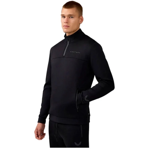 Castore Scuba 1/4 Zip Polyester Heren Zwarte Sweatshirt