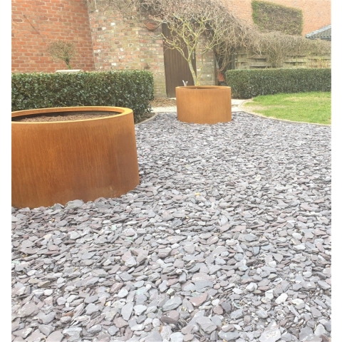 Bloembak plantenbak rond cortenstaal met bodem 35x60cm