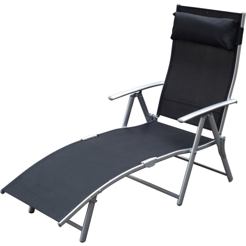 4goodz Comfortabele zonnebed 7-standen textileen ligstoel -