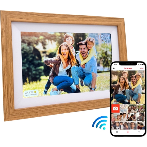 UMBRION Digitale Fotolijst - Hout - Frameo - 10,1 inch - 32 GB - Digitale Fotolijst met Wifi - Digitaal Fotolijstje - Frameo Digitale Fotolijst - Digitale Fotokader - Digitale Fotolijsten
