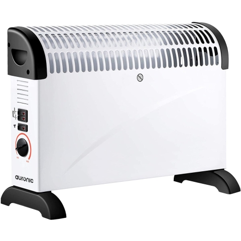 Auronic Elektrische Convectorkachel - 750/1250/2000 Watt - Met Ventilator - Verwarming - Ventilatorkachel - Wit