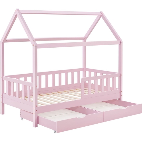 Kinderbed Marli - 90 x 200 cm - Roze - Incl. bedlades